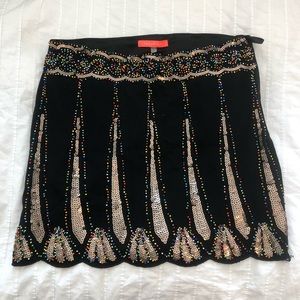 Lulumari Black Beaded Mini Skirt
